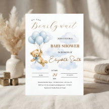 Persoonlijke 'We Can Bearly Wait' Baby Boy Shower 