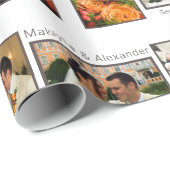 Persoonlijke Weddenfoto Collage Cadeaupapier (Rol Hoek)