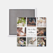 Persoonlijke Weddenfoto Collage Magneet (Voorkant / Achterkant)