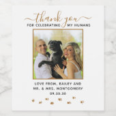 Persoonlijke weddenschappen Foto Hartelijk dank Wijn Etiket (Enkel label)