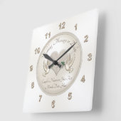 Persoonlijke weddenschapsklok Huwelijkscadeaus Vierkante Klok (Hoek)