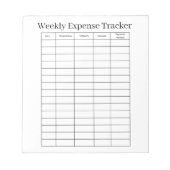 Persoonlijke weekuitgaven tracker notitieblok (Voorkant)