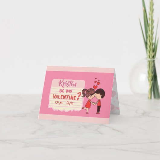 Persoonlijke 'Wees van mij'-ja- of nee Valentijnsk Kaart (Voorkant)