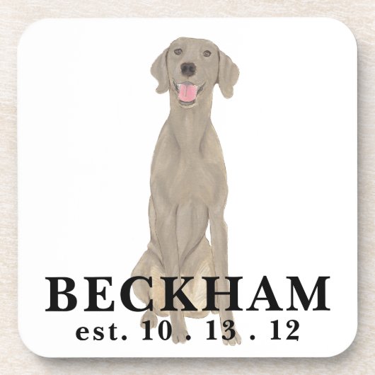 Persoonlijke weimaraner bier onderzetter (Voorkant)