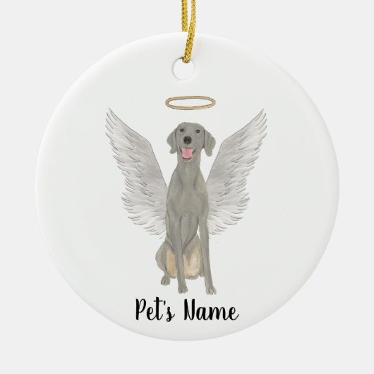 Persoonlijke Weimaraner condoleance-herdenking Keramisch Ornament (Voorkant)