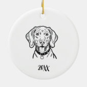 Persoonlijke Weimaraner hond Kerstmis Keramisch Ornament (Achterkant)