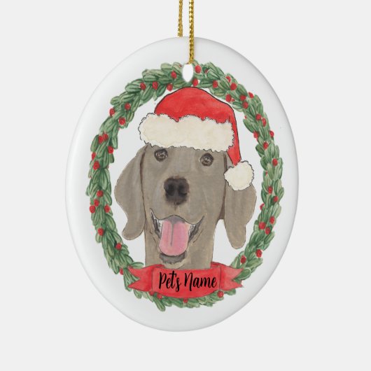 Persoonlijke weimaraner keramisch ornament (Rechts)