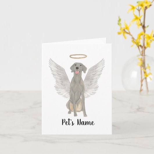 Persoonlijke weimaraner Sympathie Memorial Kaart (Gele Bloem)