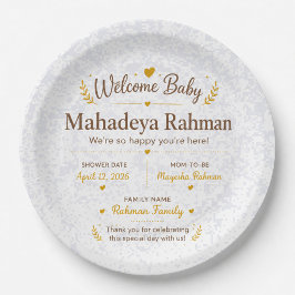 Persoonlijke Welcome Baby Shower Borden Papieren Bordje