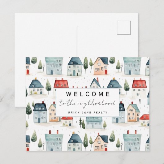 Persoonlijke Welkom bij de Neighborhood Realty Briefkaart (Voorkant / Achterkant)