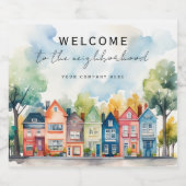 Persoonlijke Welkom in de Buurt Makelaardij Sparkling Wijnetiket (Enkel label)