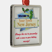Persoonlijke Welkom in New Jersey Metalen Ornament (Rechts)