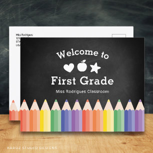 Persoonlijke Welkom terug naar de eerste klas voor Briefkaart