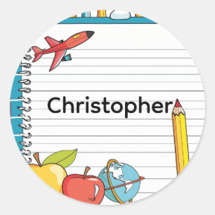 Persoonlijke Welkom-terug-naar-school Naamstickers Ronde Sticker
