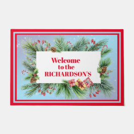 Persoonlijke welkome feestdag Botanische Doormat Deurmat
