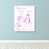 Persoonlijke welkome kleine Cherub Canvas Afdruk (Insitu (Houten vloer))