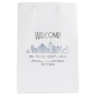 Persoonlijke welkomsttas voor trouwen in Boston Medium Cadeauzakje