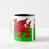 Persoonlijke Welsh Flag Two-Tone Coffee Mok (Voorkant links)