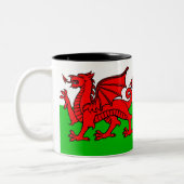 Persoonlijke Welsh Flag Two-Tone Coffee Mok (Links)