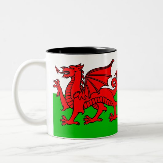 Persoonlijke Welsh Flag Two-Tone Coffee Mok (Links)