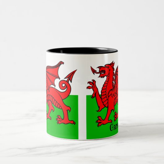 Persoonlijke Welsh Flag Two-Tone Coffee Mok (Center)