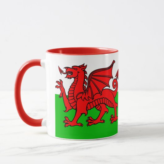 Persoonlijke Welsh Flag Two-Tone Coffee Mok (Links)