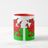 Persoonlijke Welsh Flag Two-Tone Coffee Mok (Midden)