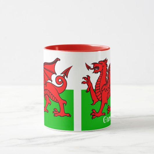 Persoonlijke Welsh Flag Two-Tone Coffee Mok (Midden)