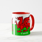 Persoonlijke Welsh Flag Two-Tone Coffee Mok (Voorkant rechts)