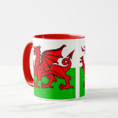 Persoonlijke Welsh Flag Two-Tone Coffee Mok (Voorkant links)