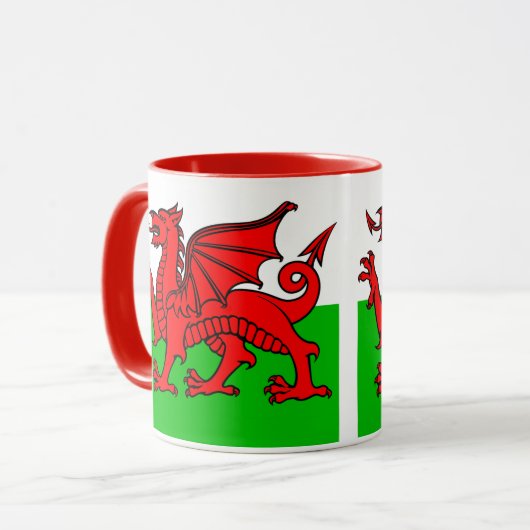 Persoonlijke Welsh Flag Two-Tone Coffee Mok (Voorkant links)