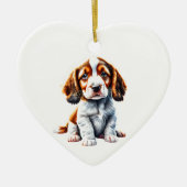 Persoonlijke Welsh Springer Spaniel Puppy Keramisch Ornament (Voorkant)