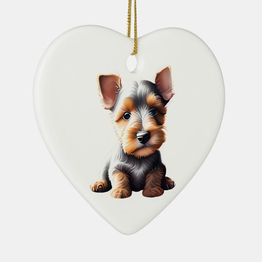 Persoonlijke Welsh Terrier Puppy Keramisch Ornament (Rechts)