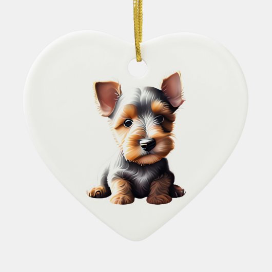 Persoonlijke Welsh Terrier Puppy Keramisch Ornament (Voorkant)