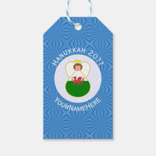 Persoonlijke Welshe Engel Hanukkah Vlag  Cadeaulabel
