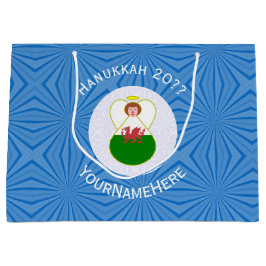 Persoonlijke Welshe engel Hanukkah-vlag Groot Cadeauzakje