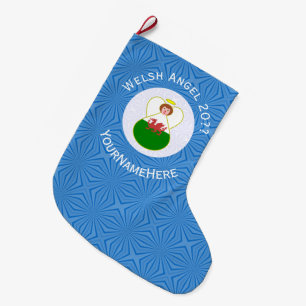 Persoonlijke Welshe Engel Hanukkah Vlag  Grote Kerstsok
