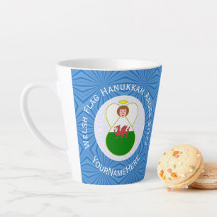 Persoonlijke Welshe Engel Hanukkah Vlag  Latte Mok