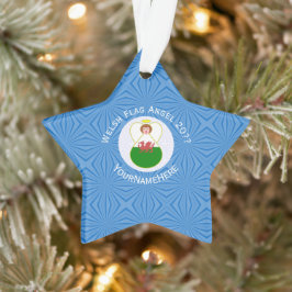 Persoonlijke Welshe engel Hanukkah-vlag Ornament