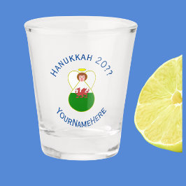 Persoonlijke Welshe engel Hanukkah-vlag Shot Glas