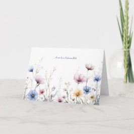 Persoonlijke wenskaart Aquarel Bloemen Kaart