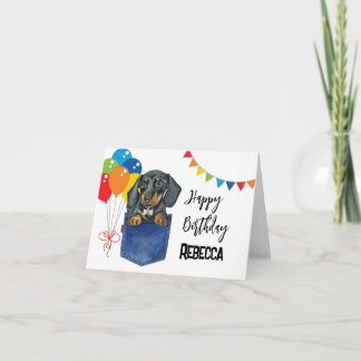 Persoonlijke wenskaart voor Dachshund Sausage Dog Kaart
