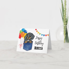 Persoonlijke wenskaart voor Dachshund Sausage Dog Kaart