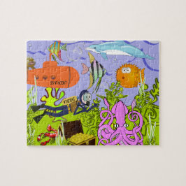 Persoonlijke wereld van de marine van het kind legpuzzel