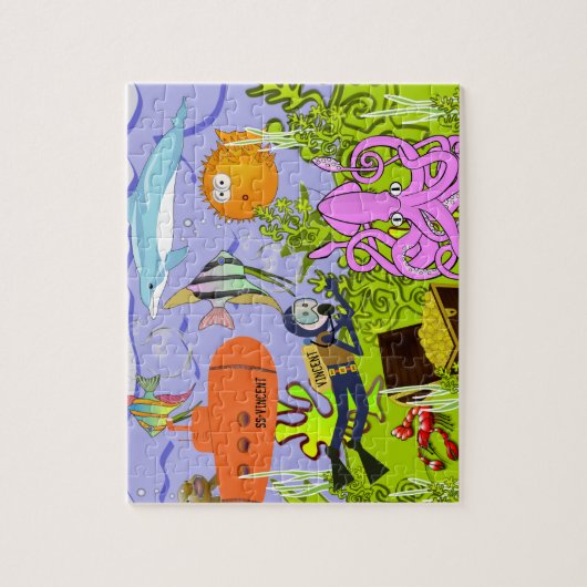 Persoonlijke wereld van de marine van het kind legpuzzel (Verticaal)