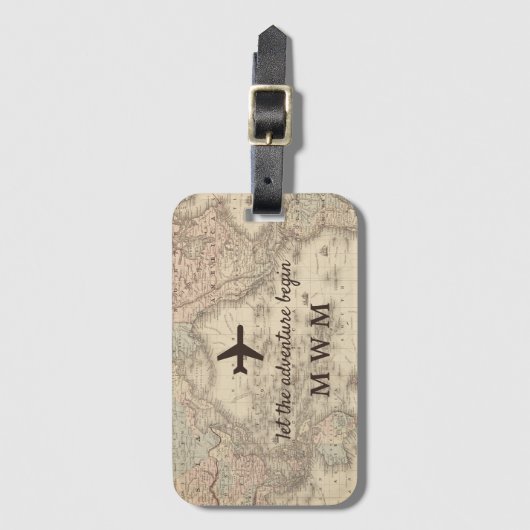 Persoonlijke  Wereldkaart Bagagelabel (Voorkant (verticaal))