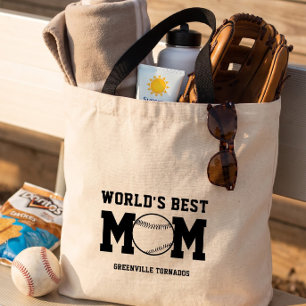 Persoonlijke Werelds Beste Honkbal Moeder Cadeau v Tote Bag