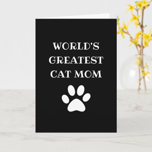 Persoonlijke Werelds Beste Kat Moeder Aangepaste T Kaart (Gele Bloem)