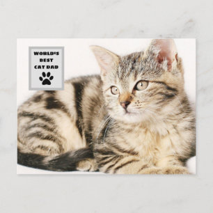Persoonlijke Werelds Beste Kat Vader Aangepaste Fo Feestdagenkaart