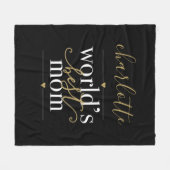 Persoonlijke Werelds Beste Moeder Zwart En Goud Fleece Deken (Voorkant (Horizontaal))